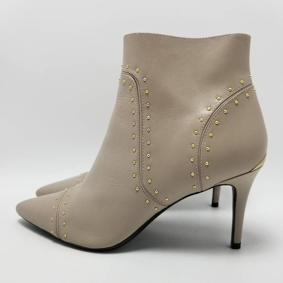 Calvin Klein Womens Grazia Ankle Boots Booties Beige Studded Pointed Toe 9.5 - Picture 2 of 12